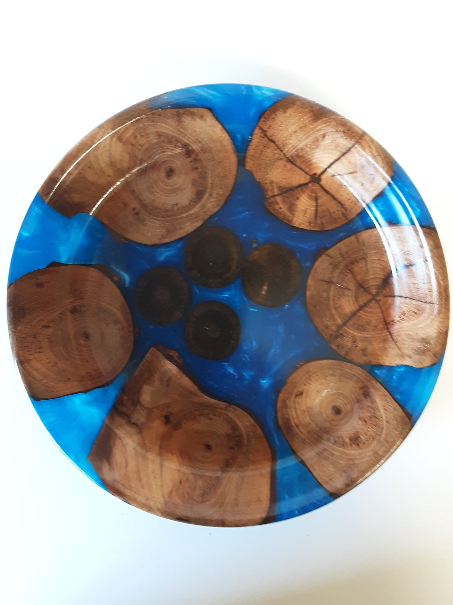 Wood and resin serving bowl