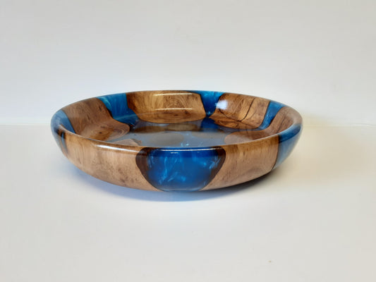 Wood and resin serving bowl