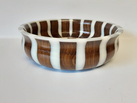 Wood and resin serving bowl